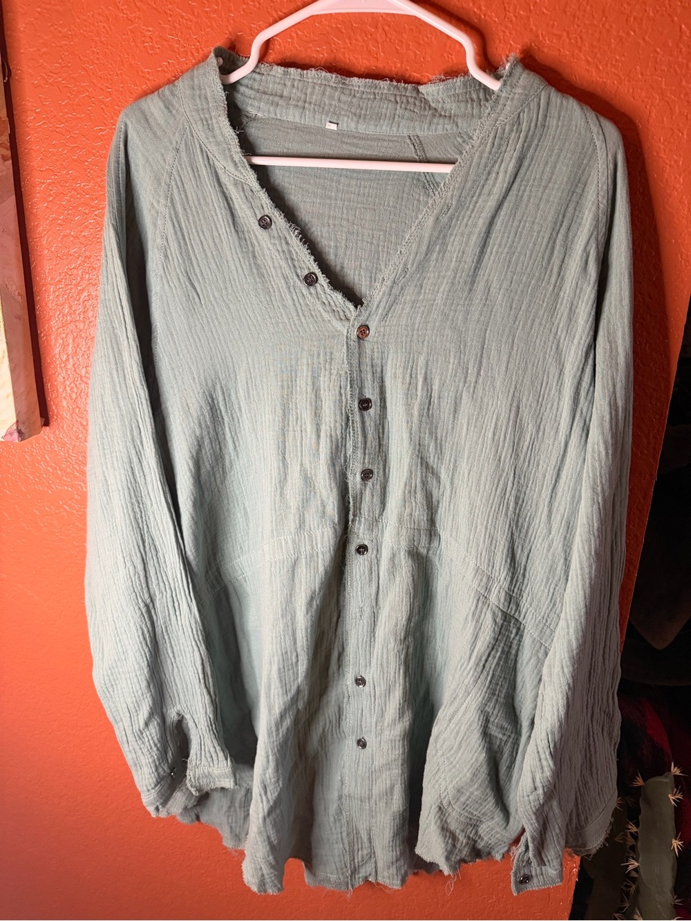 Women’s  Lightweight Button-Front dress shirt in Sage Green